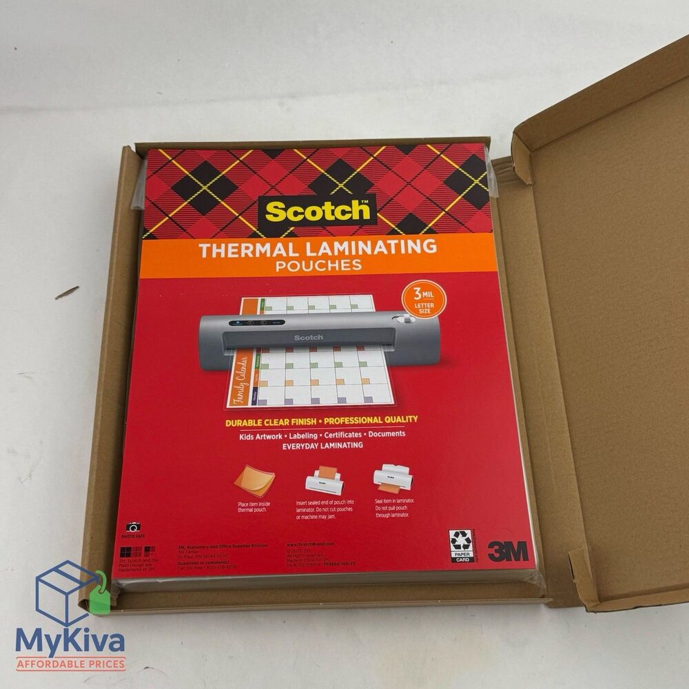 Thermal Laminating Pouches 3 mil Letter Size 11 1 2 x 9 Scotch 100 Pack